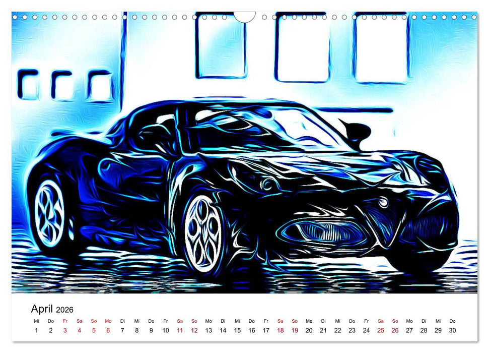 Cars'n'Arts - Digital Artwork von Jean-Louis Glineur (CALVENDO Wandkalender 2026)
