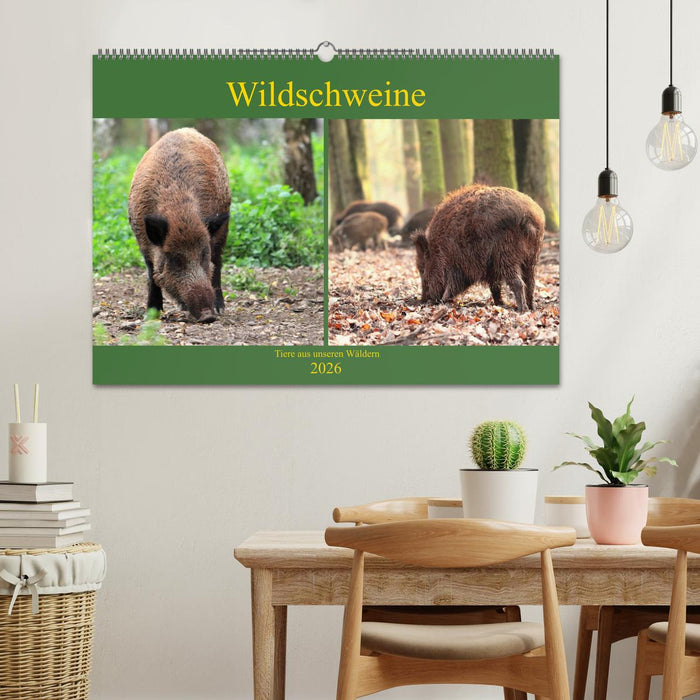 Wildschweine - Tiere aus unseren Wäldern (CALVENDO Wandkalender 2026)