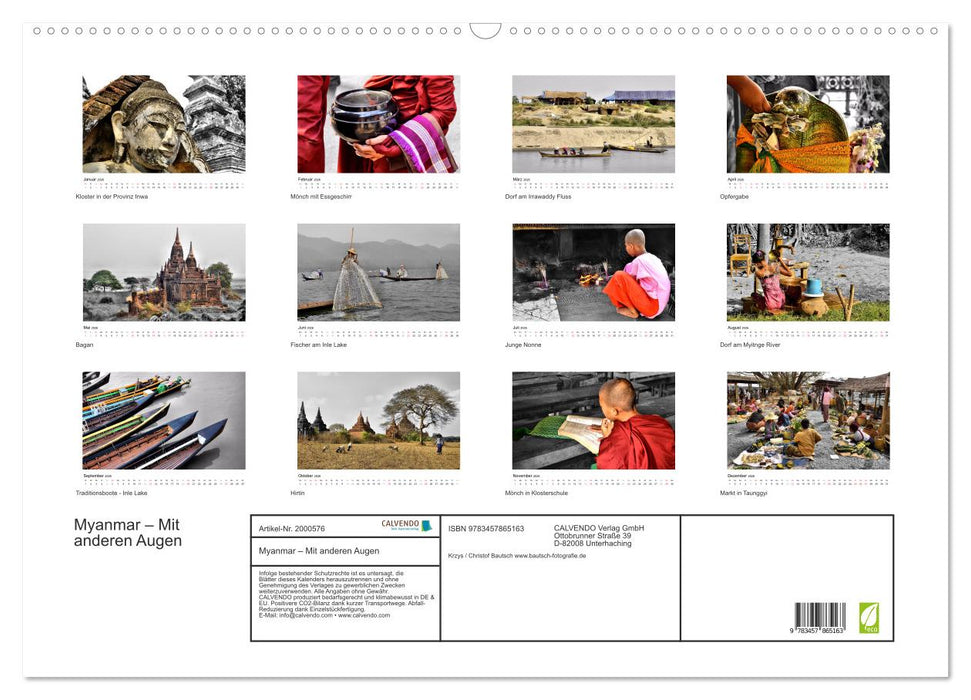 Myanmar – Mit anderen Augen (CALVENDO Wandkalender 2026)