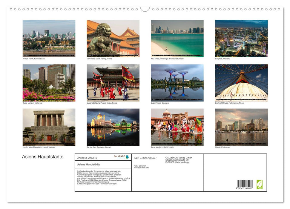 Asiens Hauptstädte (CALVENDO Wandkalender 2026)