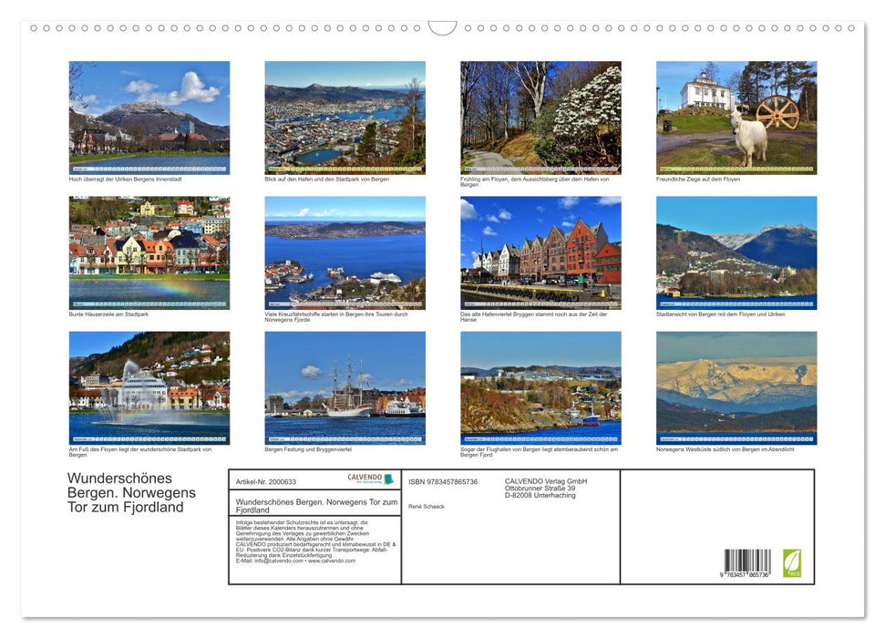 Wunderschönes Bergen. Norwegens Tor zum Fjordland (CALVENDO Wandkalender 2026)