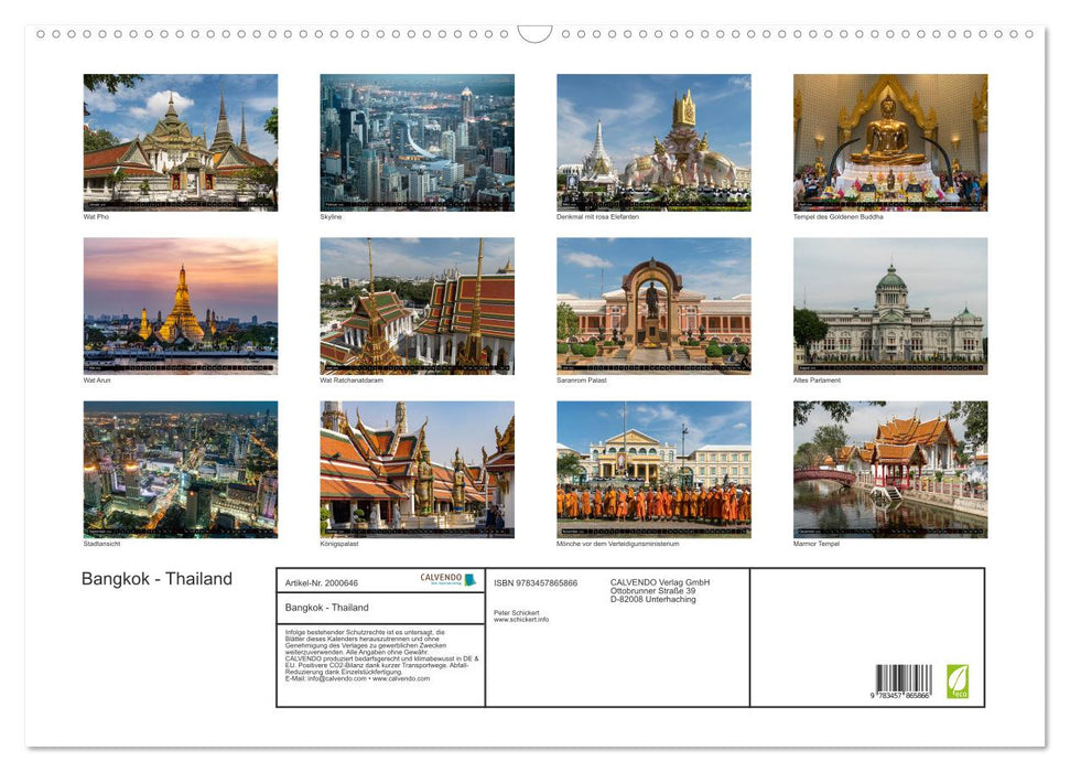 Bangkok - Thailand (CALVENDO Wandkalender 2026)