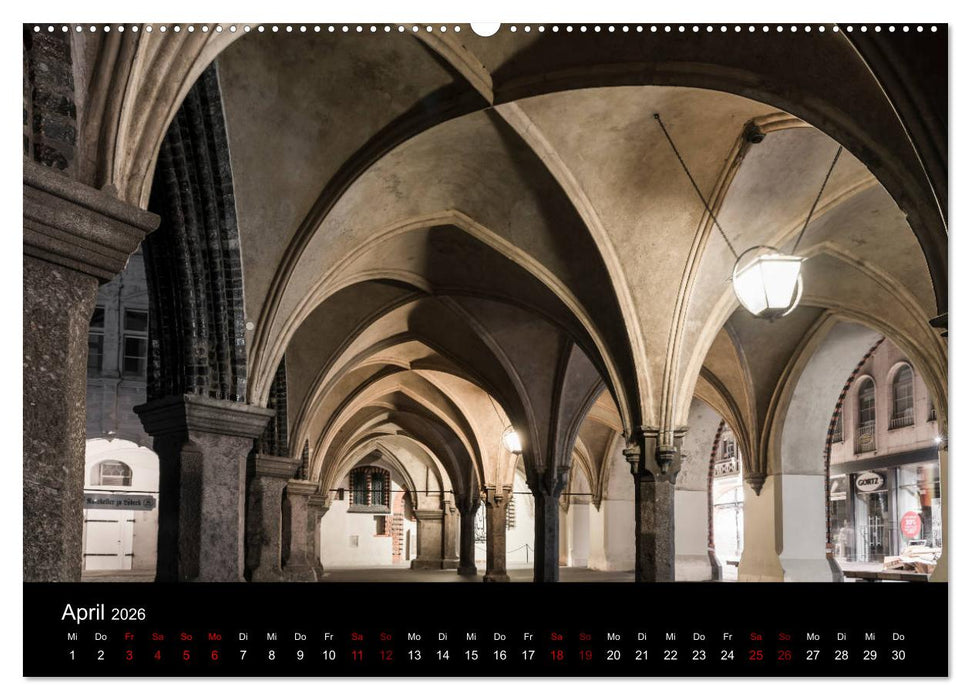 Eine Nacht in Lübeck (CALVENDO Wandkalender 2026)