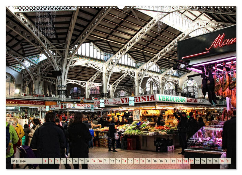 Valencia - sehenswert bei Tag und bei Nacht (CALVENDO Wandkalender 2026)