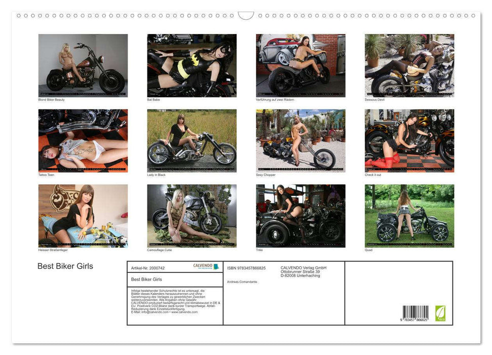 Best Biker Girls (CALVENDO Wandkalender 2026)