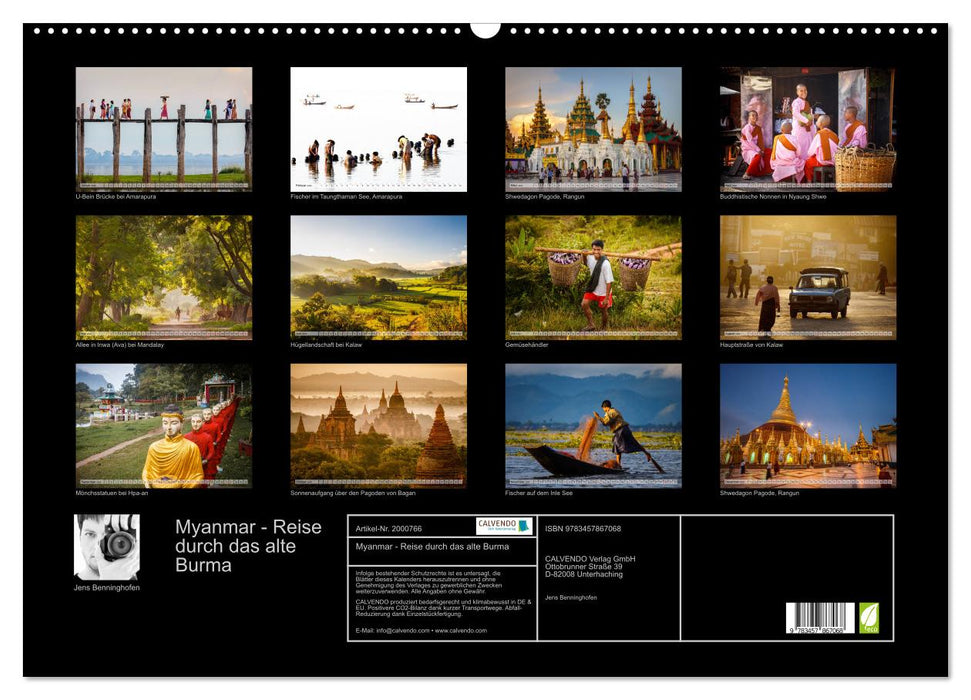 Myanmar - Reise durch das alte Burma (CALVENDO Wandkalender 2026)