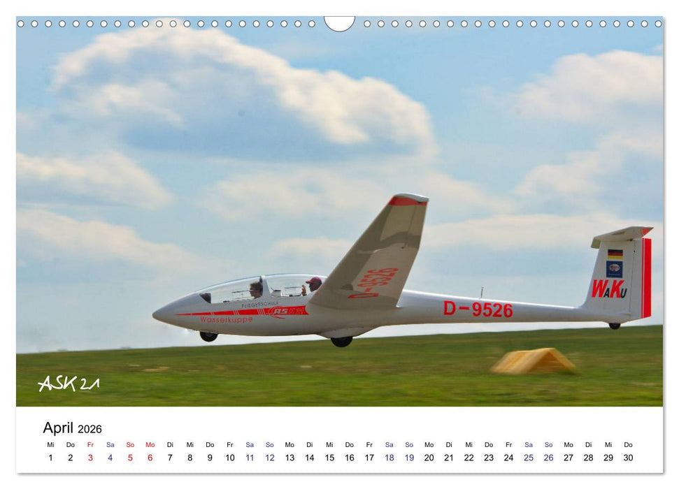 Fliegerschule Wasserkuppe (CALVENDO Wandkalender 2026)