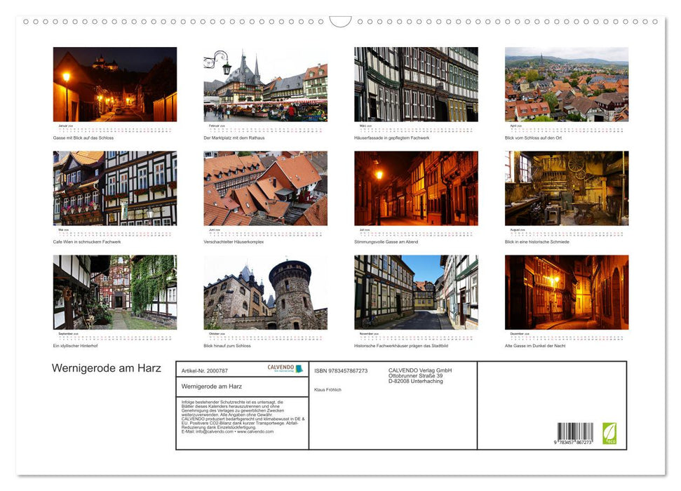 Wernigerode am Harz (CALVENDO Wandkalender 2026)