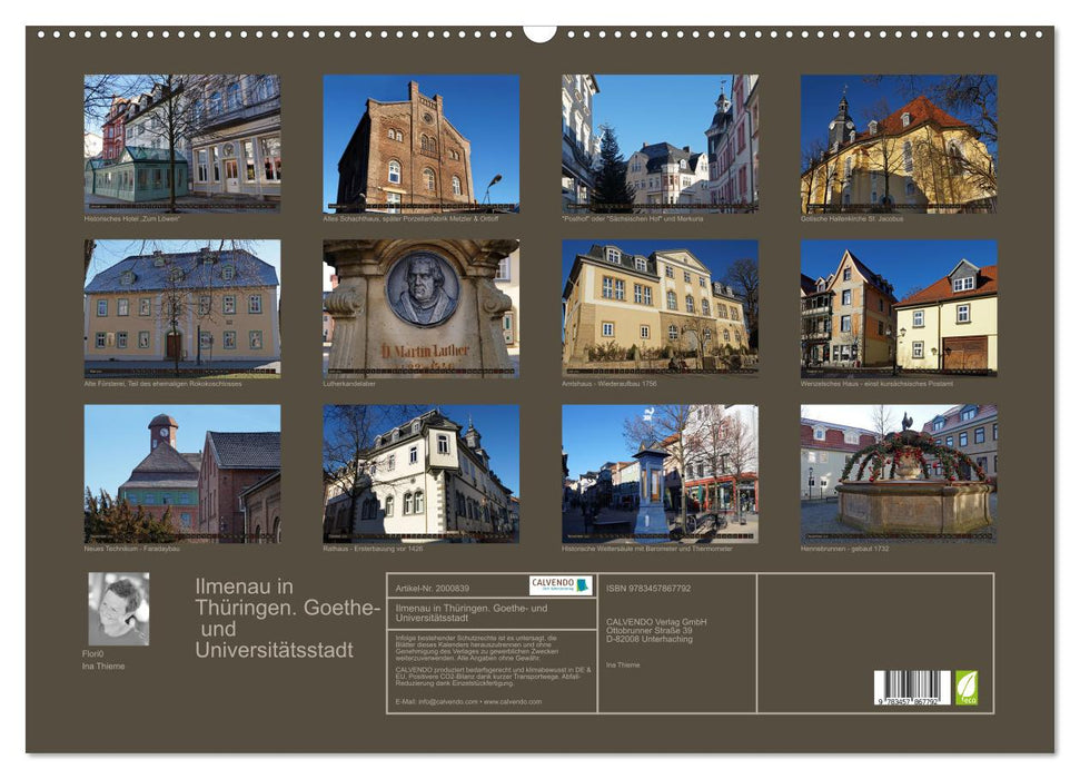 Ilmenau in Thüringen. Goethe- und Universitätsstadt (CALVENDO Wandkalender 2026)