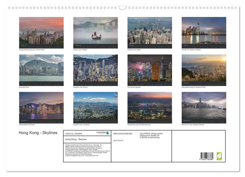 Hong Kong - Skylines (CALVENDO Wandkalender 2026)