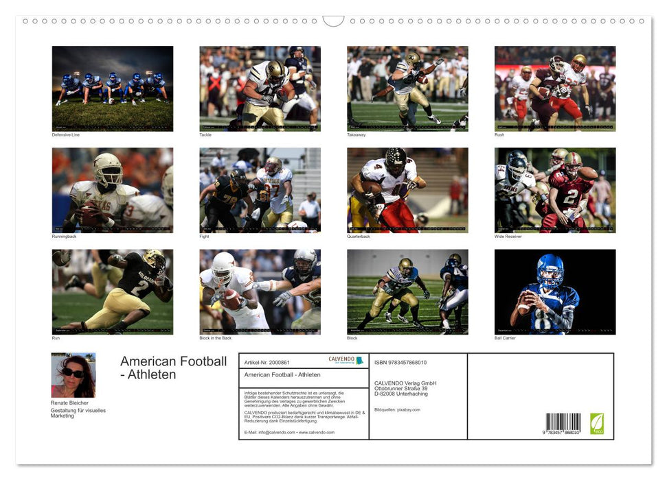 American Football - Athleten (CALVENDO Wandkalender 2026)