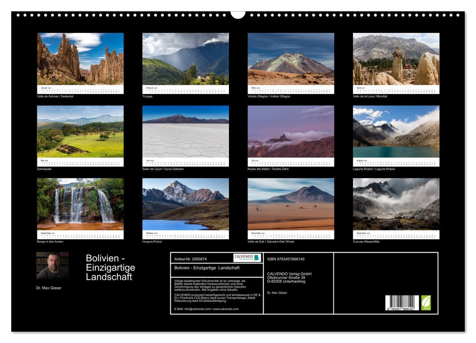 Bolivien - Einzigartige Landschaft (CALVENDO Wandkalender 2026)