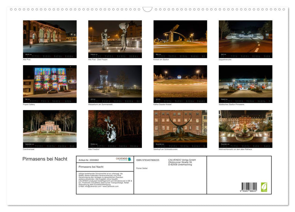 Pirmasens bei Nacht (CALVENDO Wandkalender 2026)