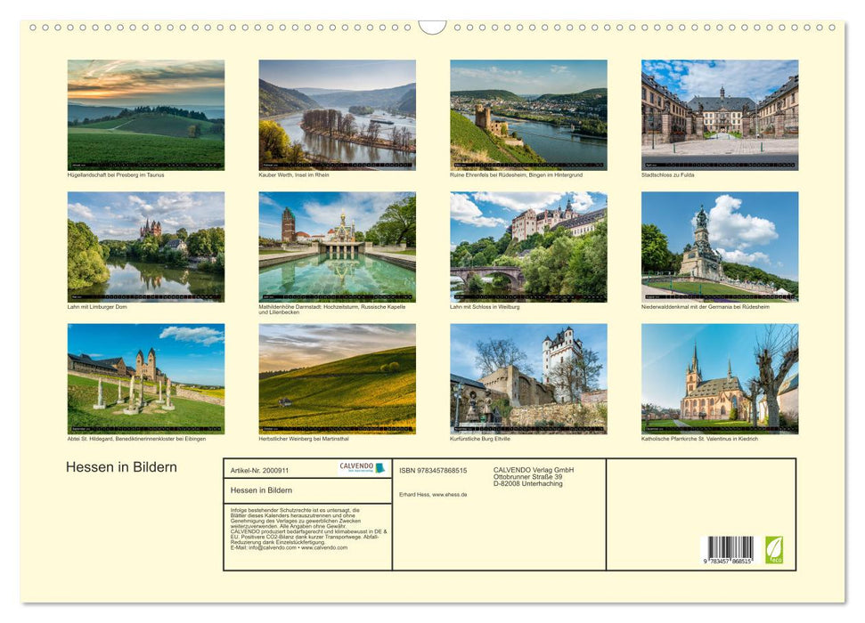 Hessen in Bildern (CALVENDO Wandkalender 2026)