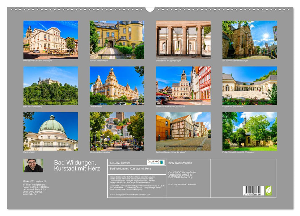 Bad Wildungen, Kurstadt mit Herz (CALVENDO Wandkalender 2026)