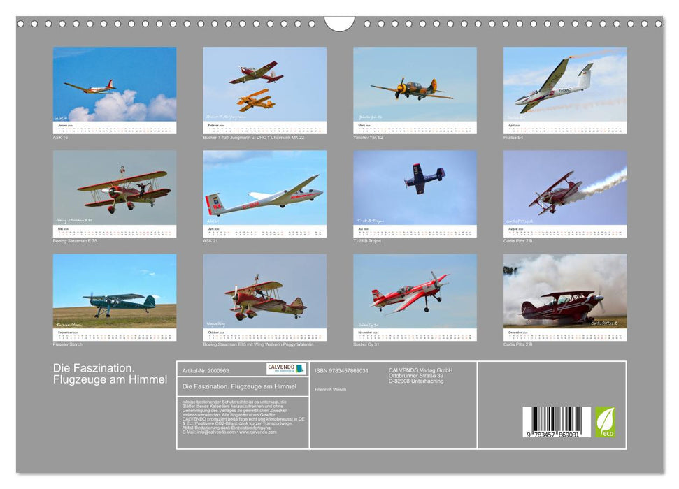 Die Faszination. Flugzeuge am Himmel (CALVENDO Wandkalender 2026)