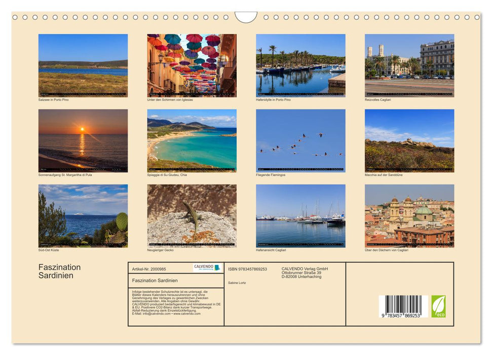 Faszination Sardinien (CALVENDO Wandkalender 2026)