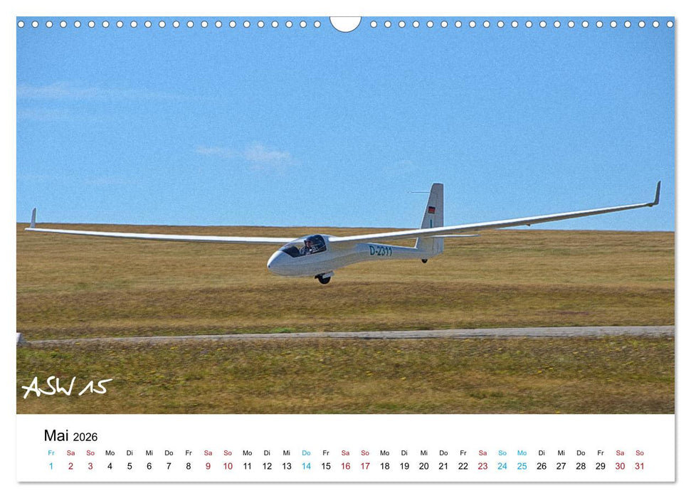 Flugzeuge auf der Wasserkuppe 2026 (CALVENDO Wandkalender 2026)