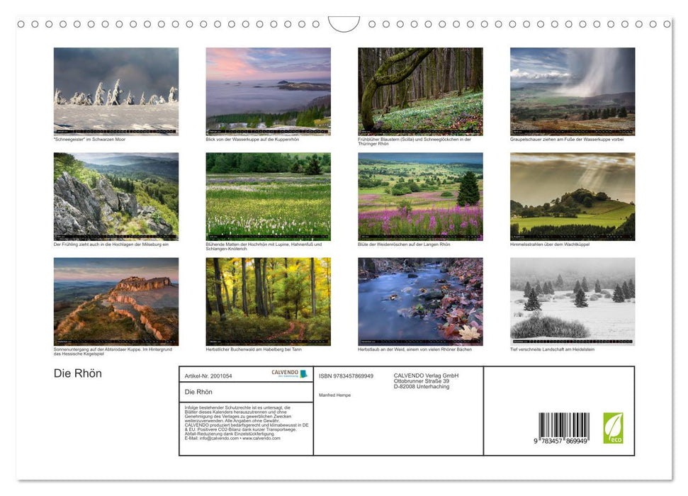 Die Rhön (CALVENDO Wandkalender 2026)
