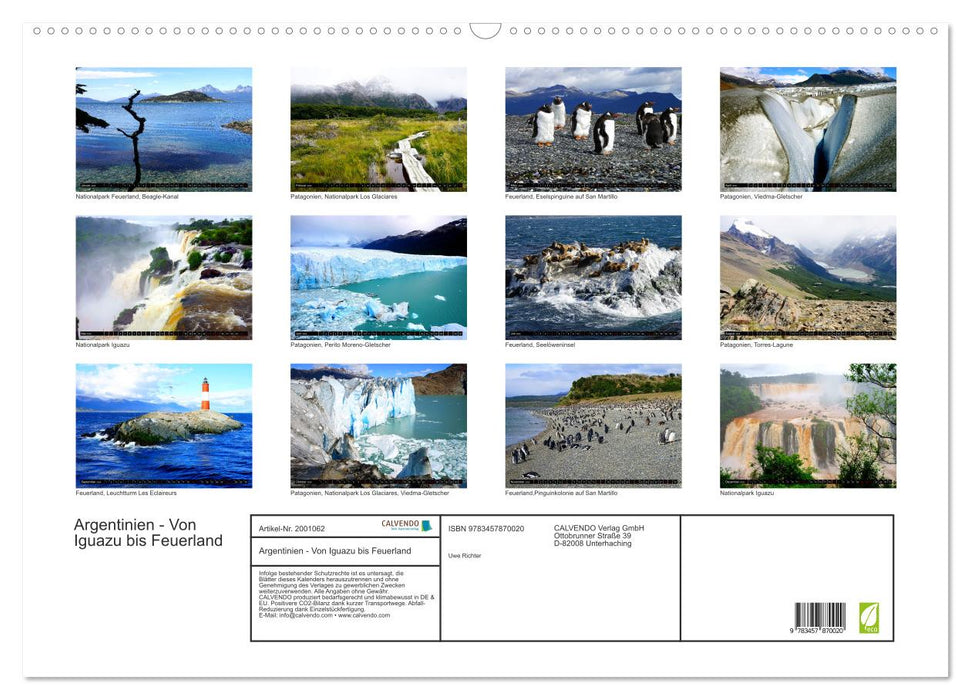 Argentinien - Von Iguazu bis Feuerland (CALVENDO Wandkalender 2026)