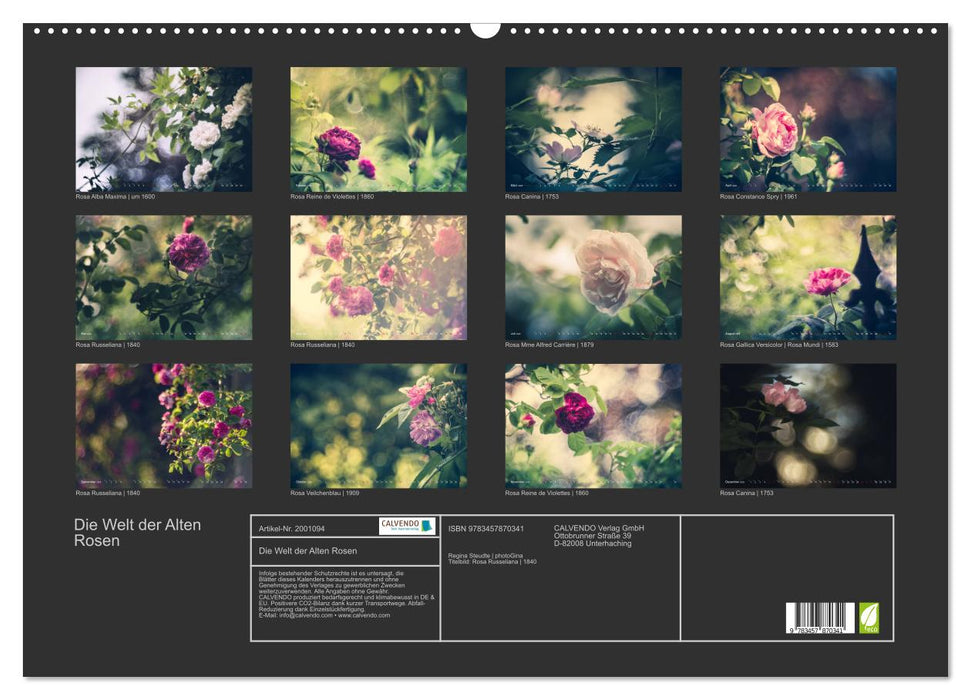 Die Welt der Alten Rosen (CALVENDO Wandkalender 2026)