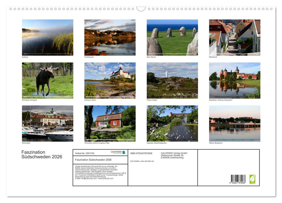Faszination Südschweden 2026 (CALVENDO Wandkalender 2026)