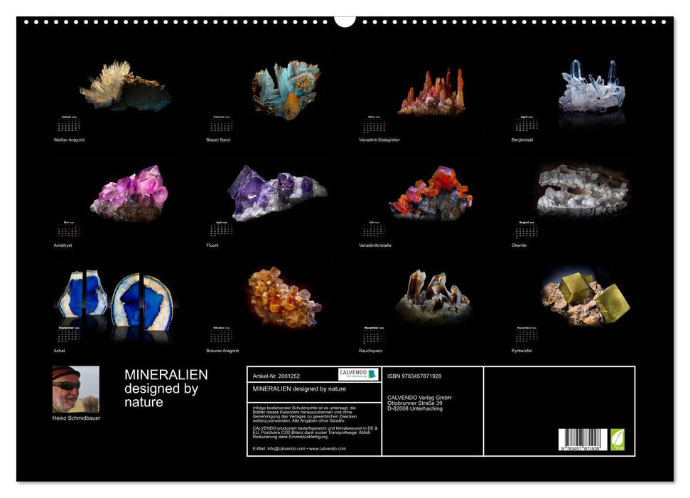 MINERALIEN designed by nature (CALVENDO Wandkalender 2026)
