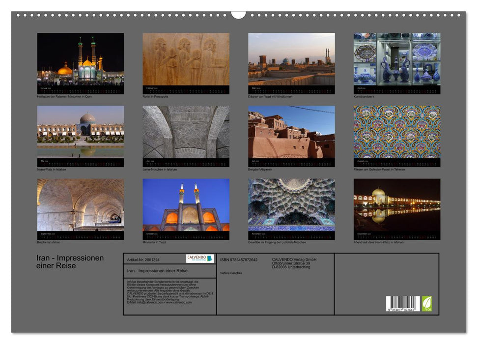 Iran - Impressionen einer Reise (CALVENDO Wandkalender 2026)