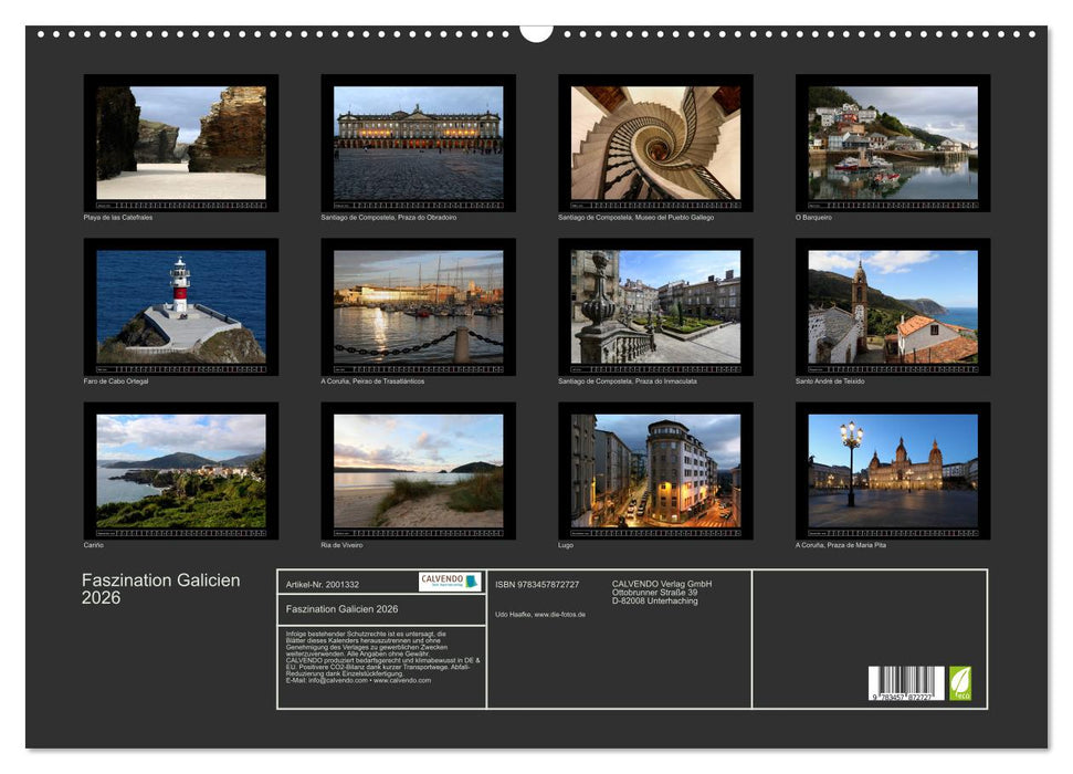 Faszination Galicien 2026 (CALVENDO Wandkalender 2026)