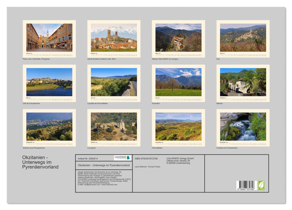 Okzitanien - Unterwegs im Pyrenäenvorland (CALVENDO Wandkalender 2026)