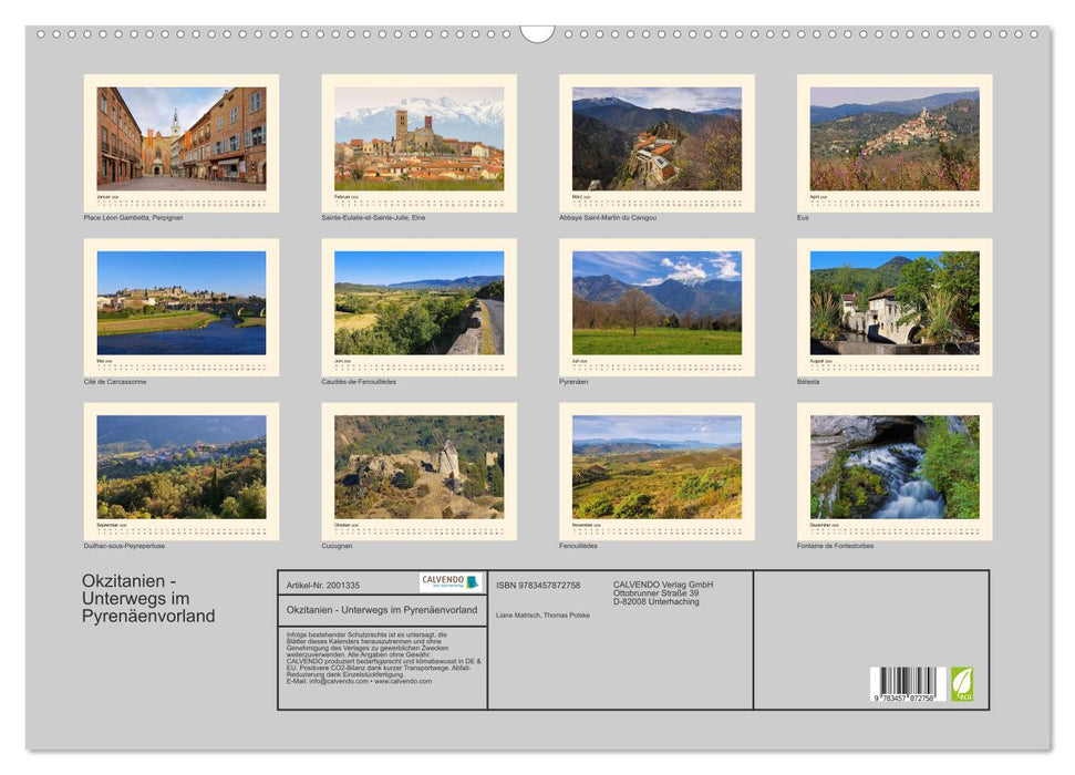 Okzitanien - Unterwegs im Pyrenäenvorland (CALVENDO Wandkalender 2026)