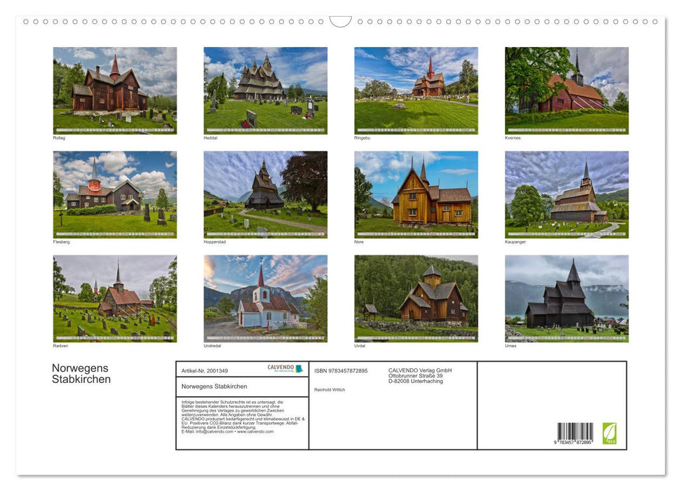 Norwegens Stabkirchen (CALVENDO Wandkalender 2026)