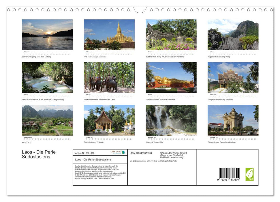 Laos - Die Perle Südostasiens (CALVENDO Wandkalender 2026)