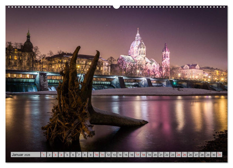 München - Lichter der Großstadt (CALVENDO Wandkalender 2026)