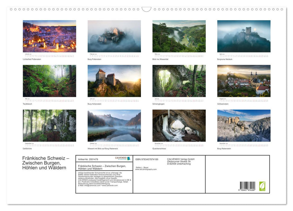 Fränkische Schweiz – Zwischen Burgen, Höhlen und Wäldern (CALVENDO Wandkalender 2026)