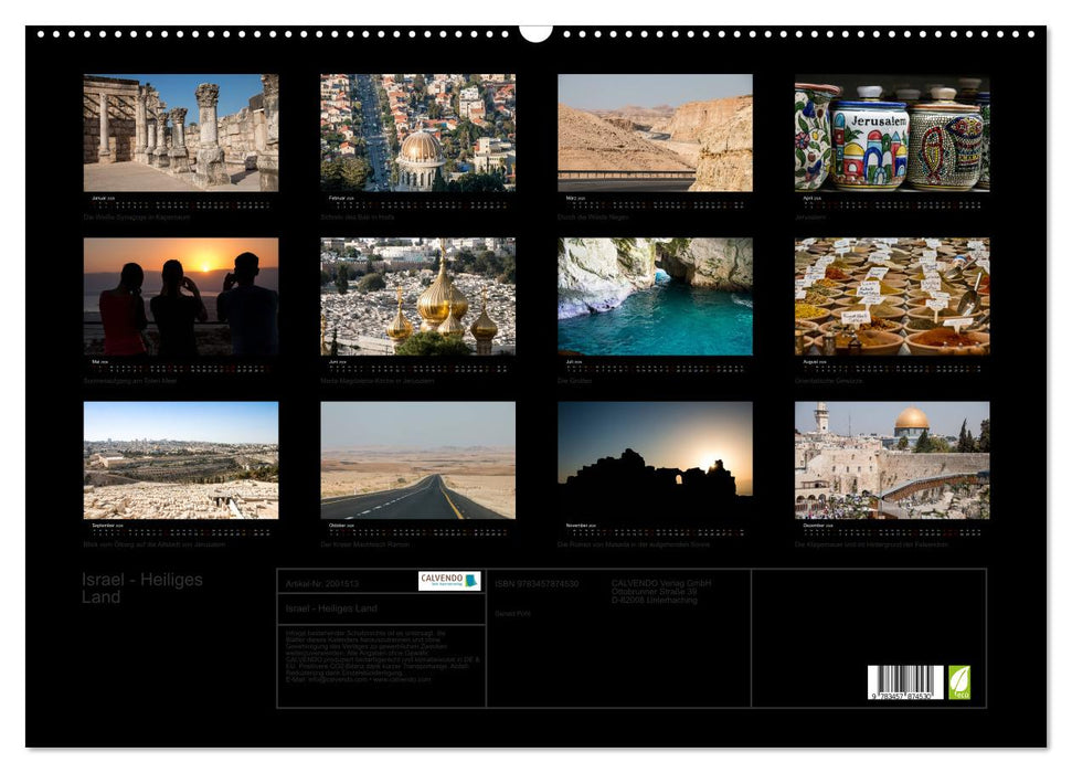 Israel - Heiliges Land (CALVENDO Wandkalender 2026)