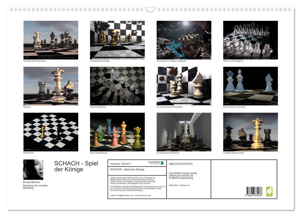 SCHACH - Spiel der Könige (CALVENDO Wandkalender 2026)