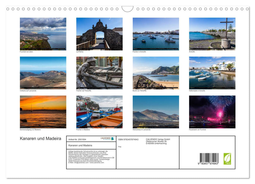 Kanaren und Madeira (CALVENDO Wandkalender 2026)