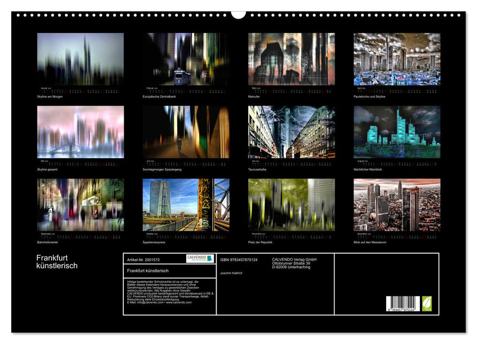 Frankfurt künstlerisch (CALVENDO Wandkalender 2026)