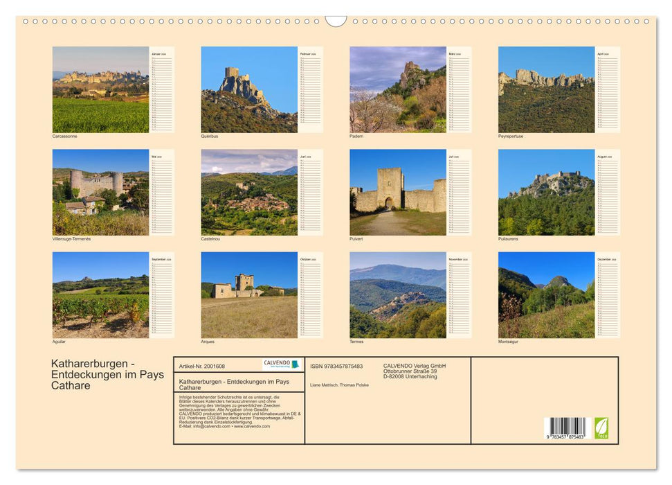 Katharerburgen - Entdeckungen im Pays Cathare (CALVENDO Wandkalender 2026)