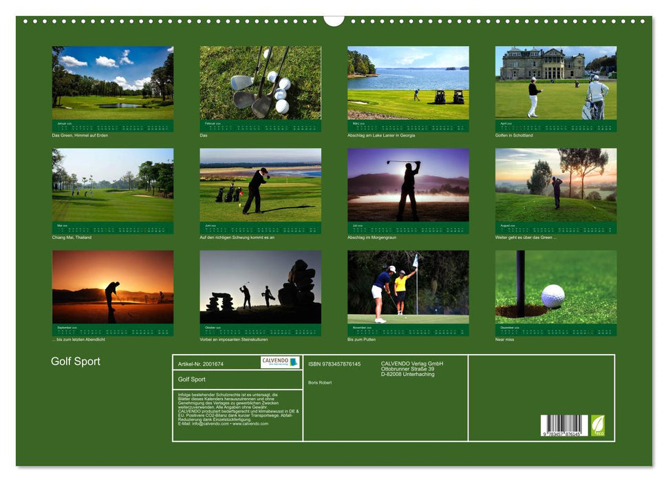 Golf Sport (CALVENDO Wandkalender 2026)