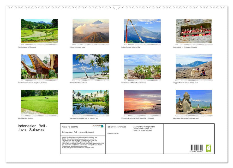Indonesien. Bali - Java - Sulawesi (CALVENDO Wandkalender 2026)