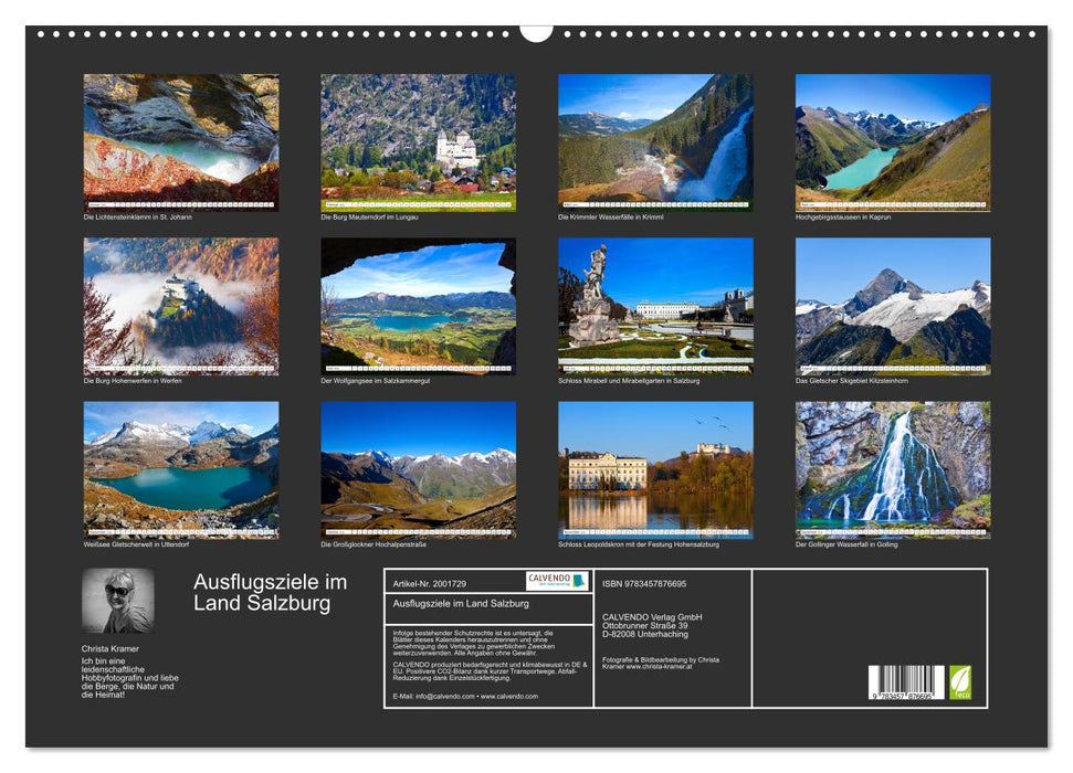 Ausflugsziele im Land Salzburg (CALVENDO Wandkalender 2026)