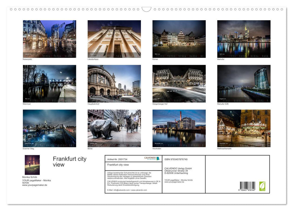 Frankfurt city view (CALVENDO Wandkalender 2026)