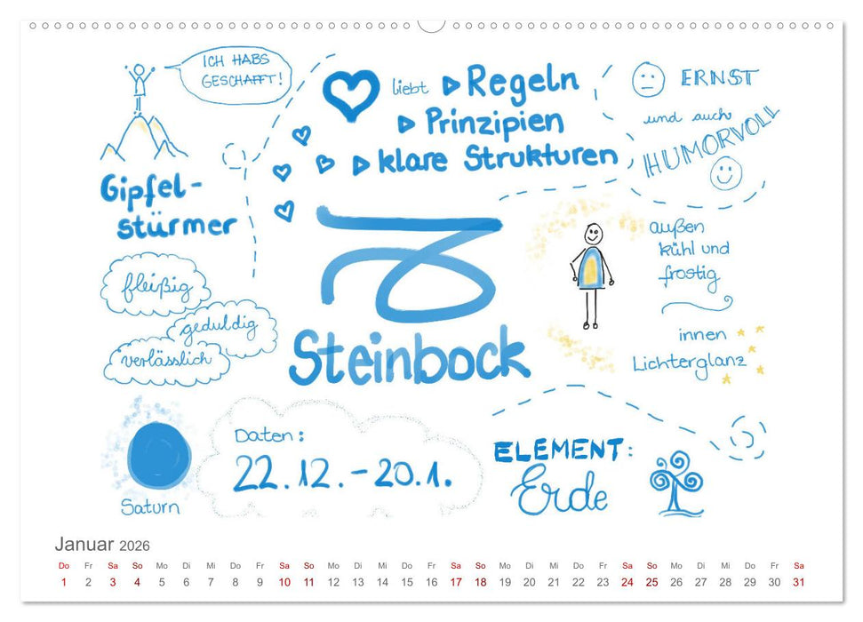 Sternzeichen-Kalender (CALVENDO Wandkalender 2026)