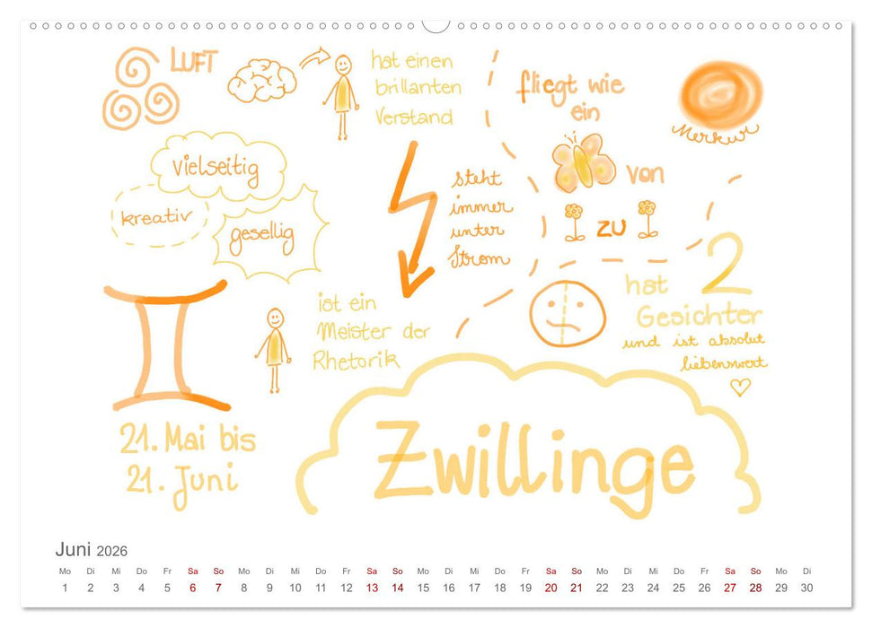 Sternzeichen-Kalender (CALVENDO Wandkalender 2026)