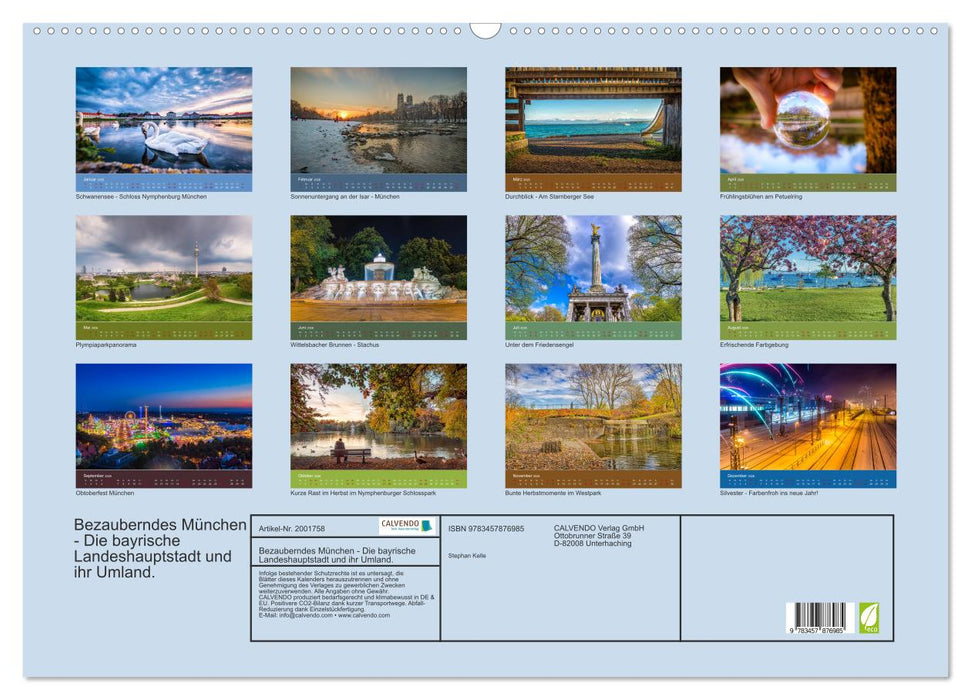 Bezauberndes München - Die bayrische Landeshauptstadt und ihr Umland. (CALVENDO Wandkalender 2026)