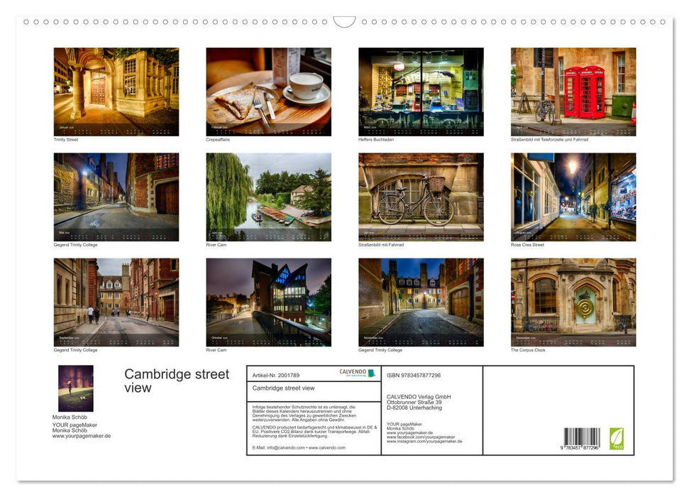 Cambridge street view (CALVENDO Wandkalender 2026)