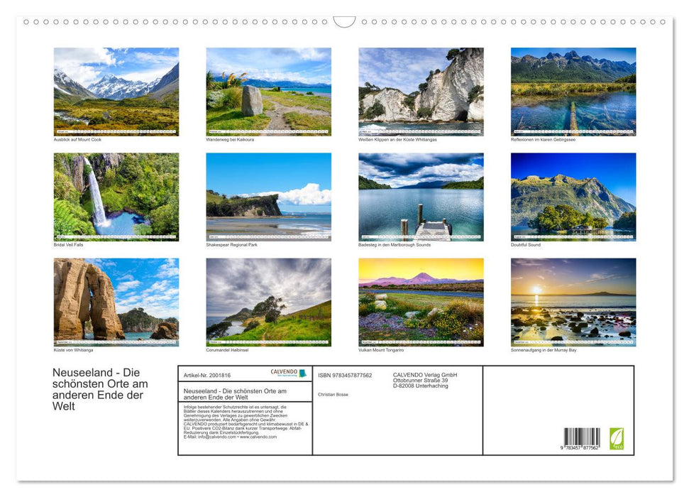 Neuseeland - Die schönsten Orte am anderen Ende der Welt (CALVENDO Wandkalender 2026)