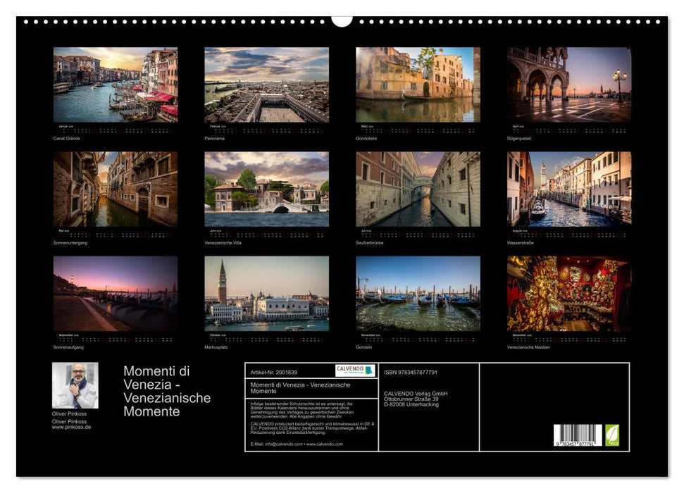 Momenti di Venezia - Venezianische Momente (CALVENDO Wandkalender 2026)